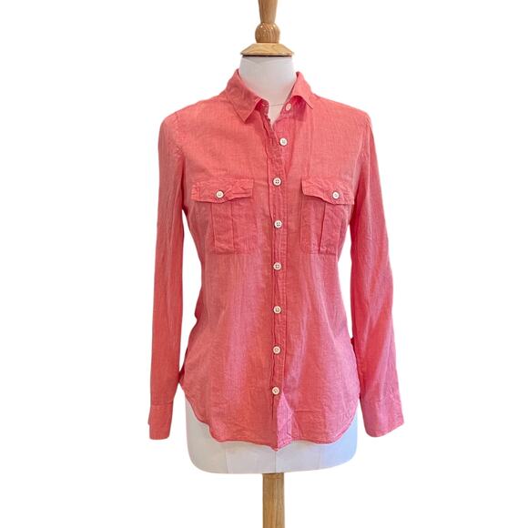 J.Crew Factory Cotton Long Sleeve Button Down The Perfect Shirt Nantucket Red S - Picture 1 of 10